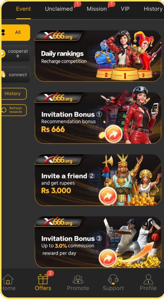 X666 Game Bonuses and Promotions
